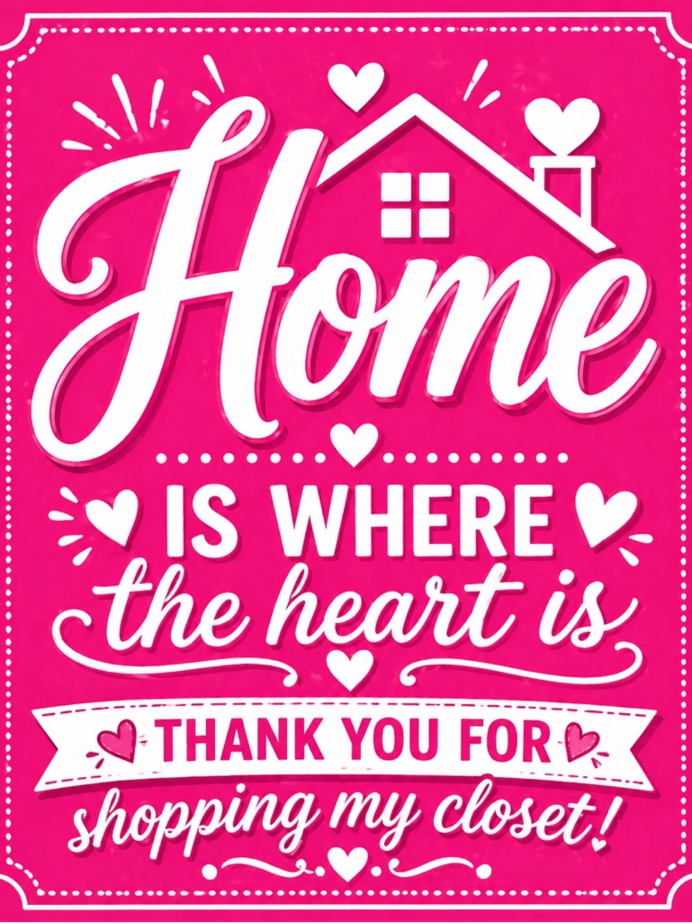Home Is Where The Heart Is Pink Wall Art Sign